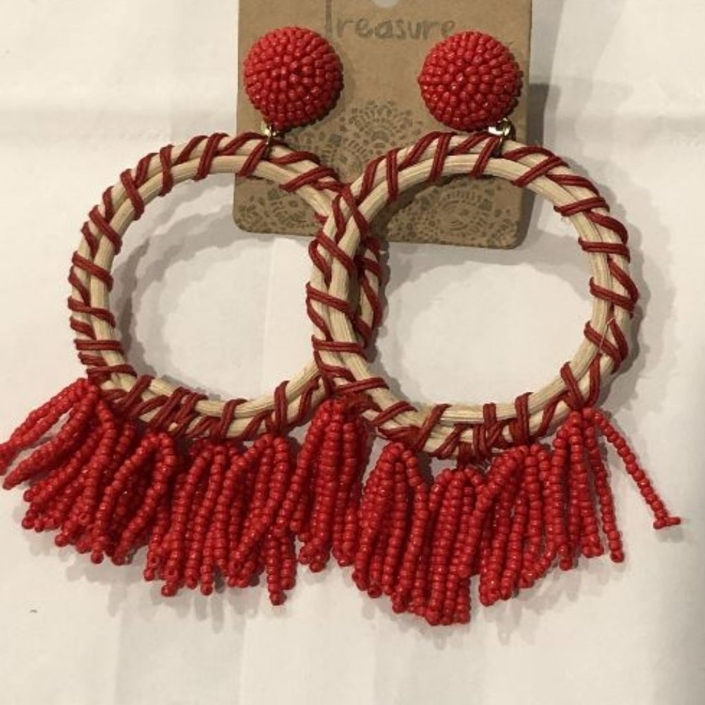Red Beaded Earrings